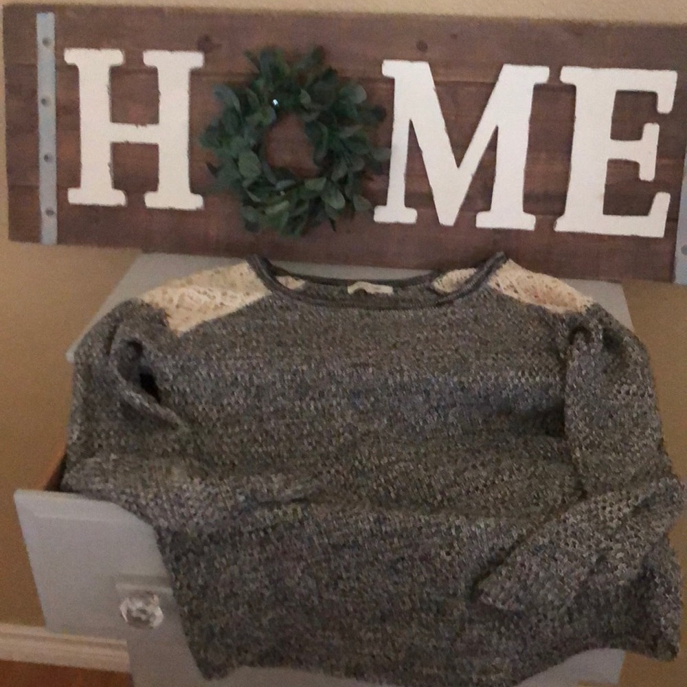 Black and white knit sweater